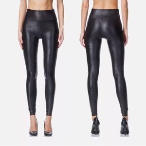 SPANX Women’s faux leather black leggings size: SP